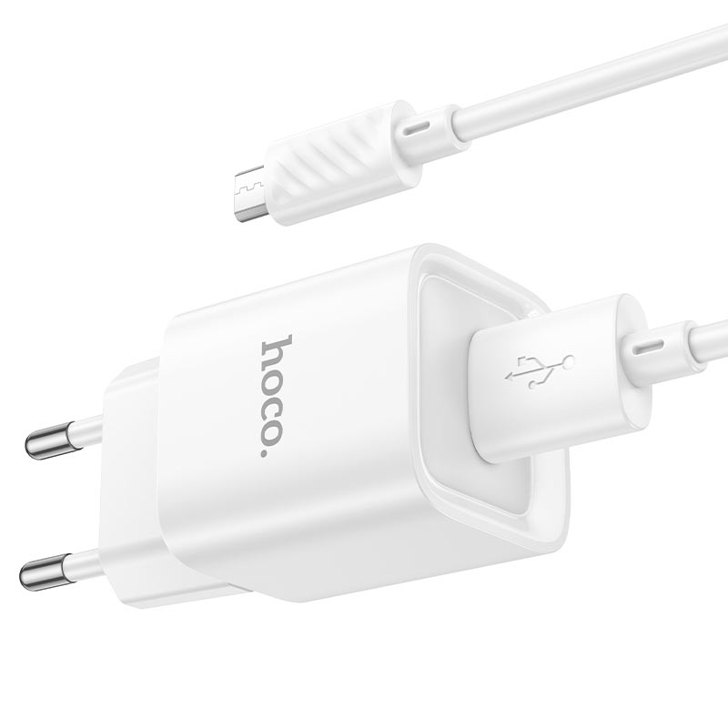 hoco c145a charm 1port qc3 wall charger eu set usba musb charging
