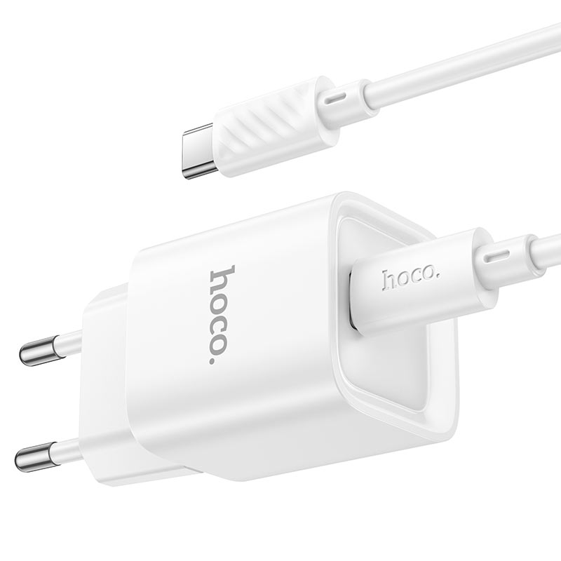 hoco c146a charm 1port pd20w wall charger eu set usbc usbc output