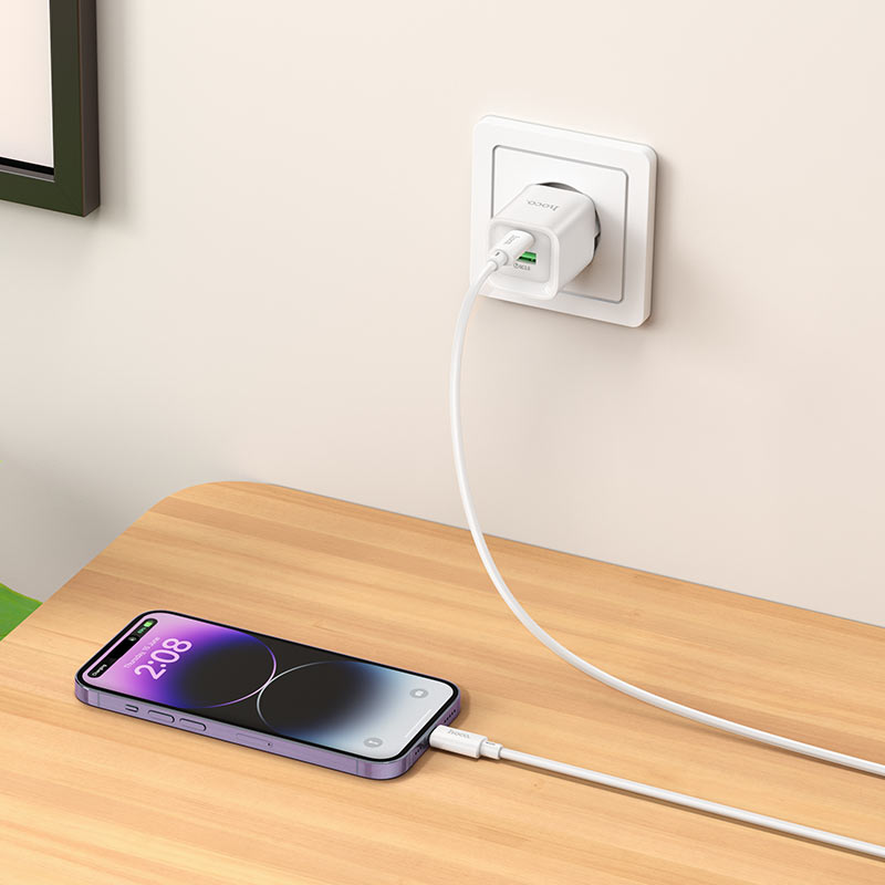 hoco c147a charm pd20w qc3 wall charger eu set usbc ltn interior