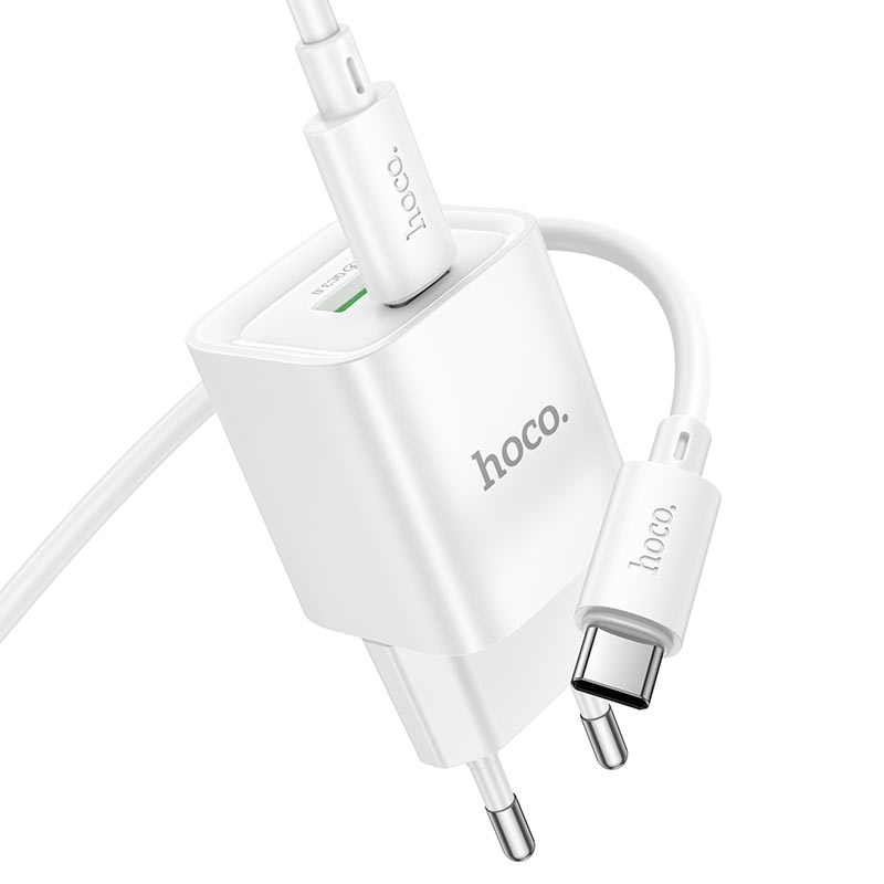 hoco c147a charm pd20w qc3 wall charger eu set usbc usbc cable