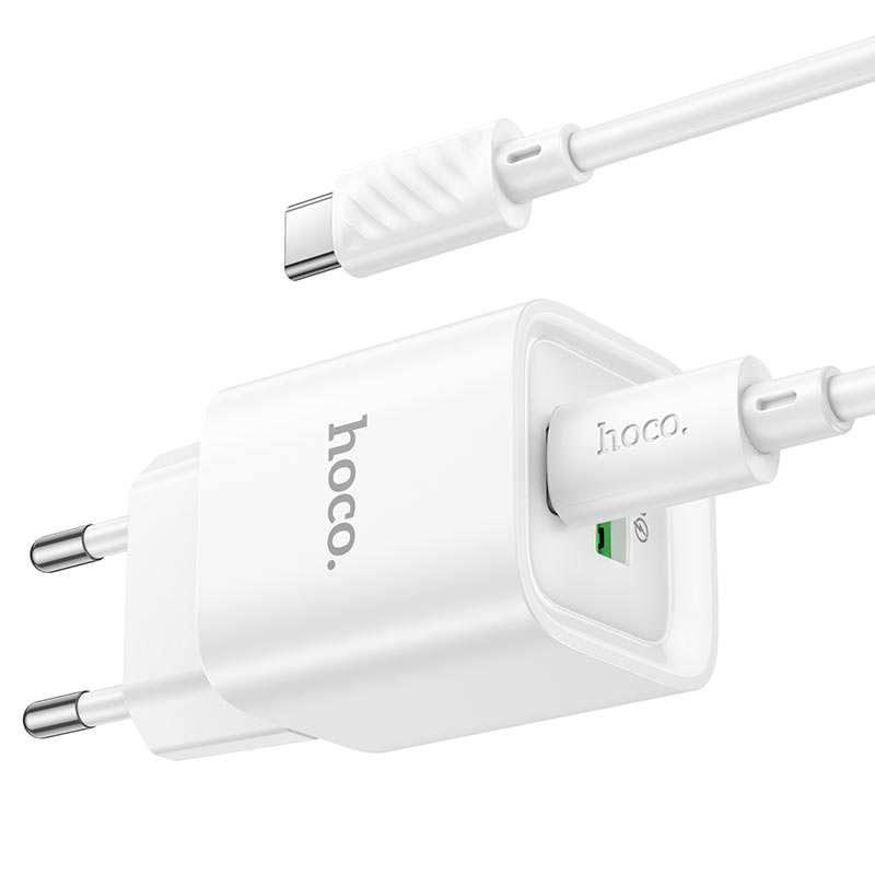 hoco c147a charm pd20w qc3 wall charger eu set usbc usbc output