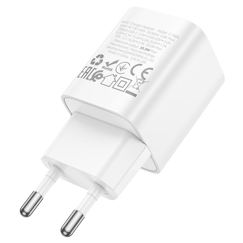 hoco c148a charm 1port pd30w wall charger eu plug