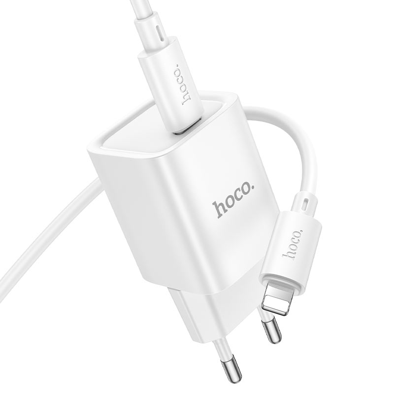 hoco c148a charm 1port pd30w wall charger eu set usbc ltn port