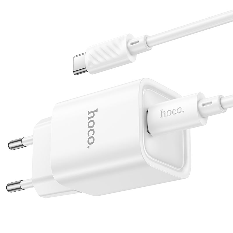 hoco c148a charm 1port pd30w wall charger eu set usbc usbc output