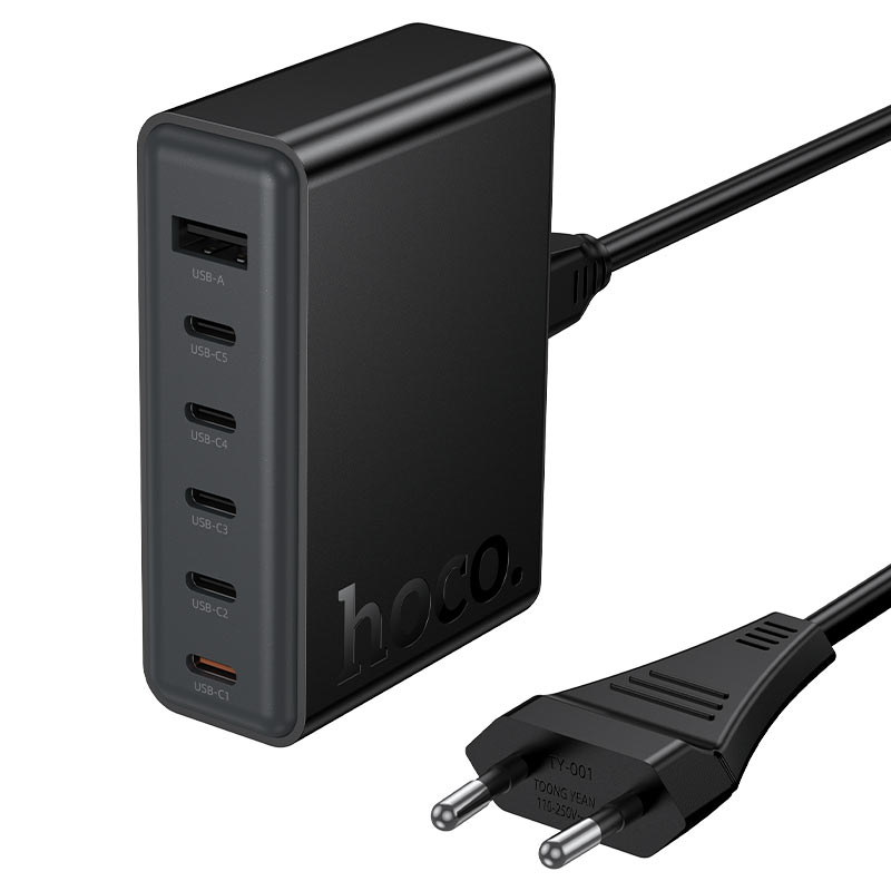 hoco c150a modern pd45w 6port desktop charger eu