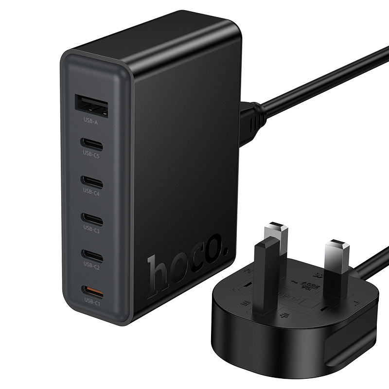 hoco c150b modern pd45w 6port desktop charger uk