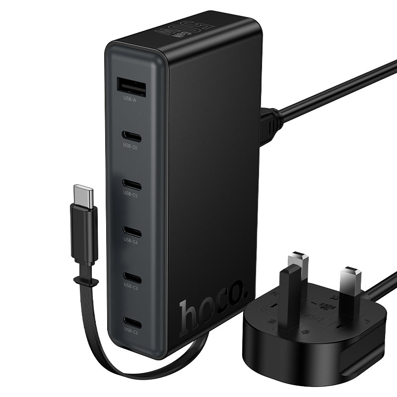 hoco c151b modern pd50w 7port desktop charger uk