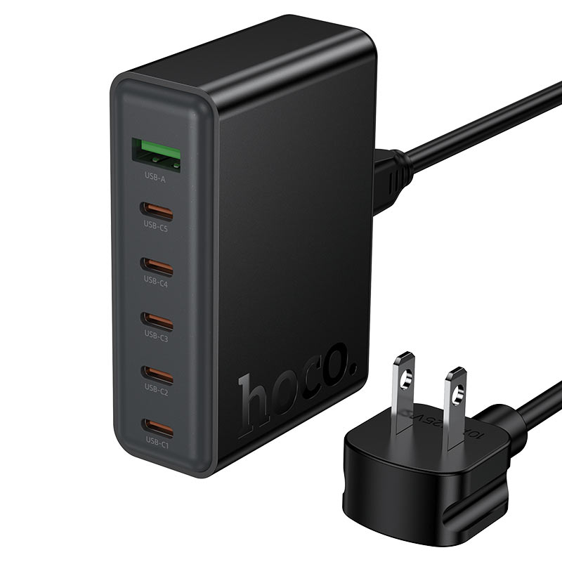 hoco c152 modern pd70w 6port desktop charger us