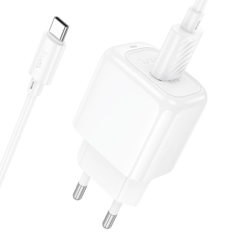 hoco cs52a surplus 1port qc3 wall charger eu set usba usbc cable