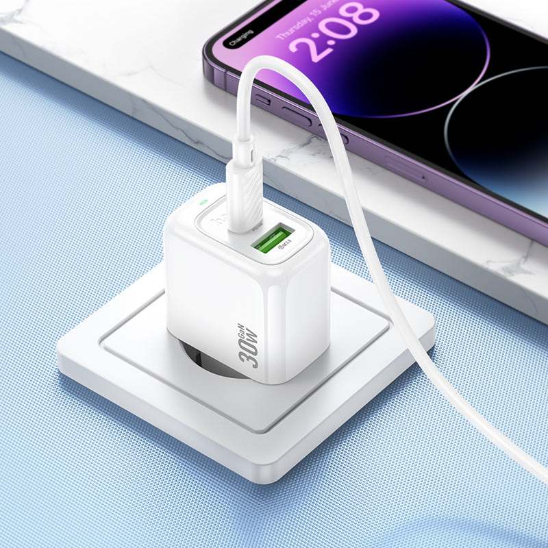 hoco cs55a surplus pd30w qc3 wall charger eu set usbc ltn interior