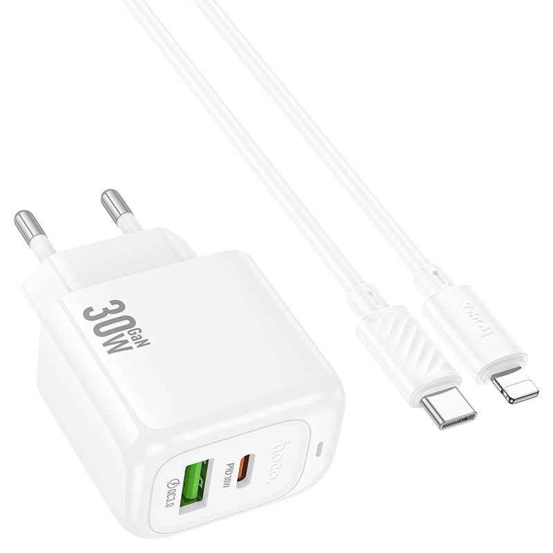 hoco cs55a surplus pd30w qc3 wall charger eu set usbc ltn