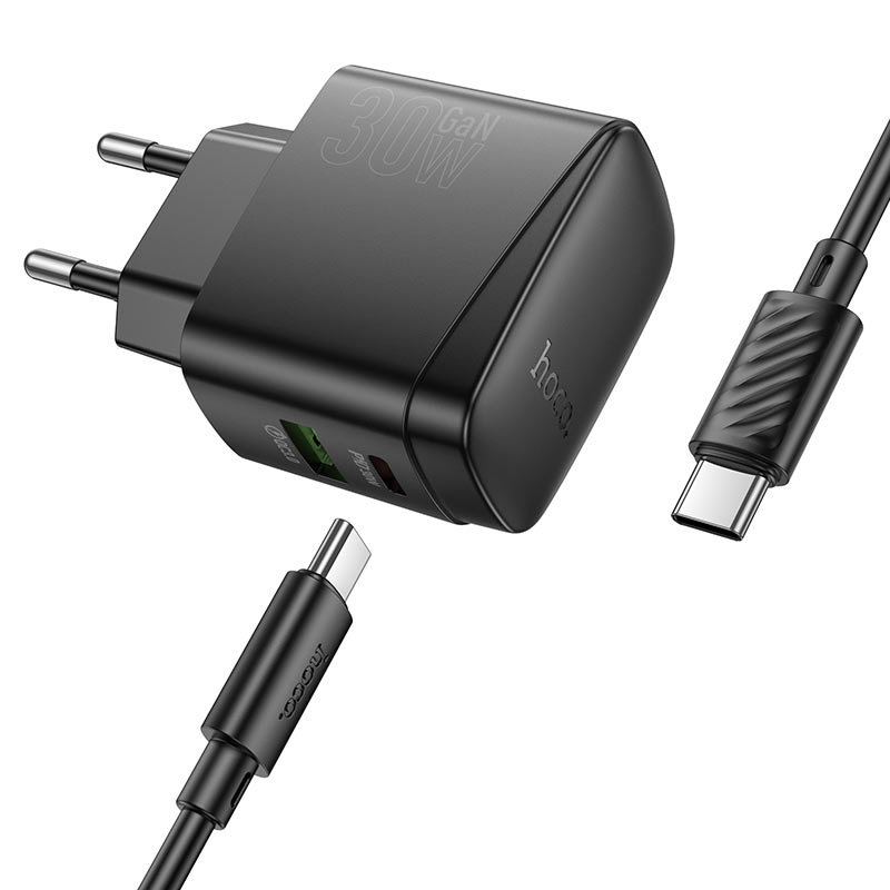 hoco cs61a bright pd30w qc3 wall charger eu set usbc usbc