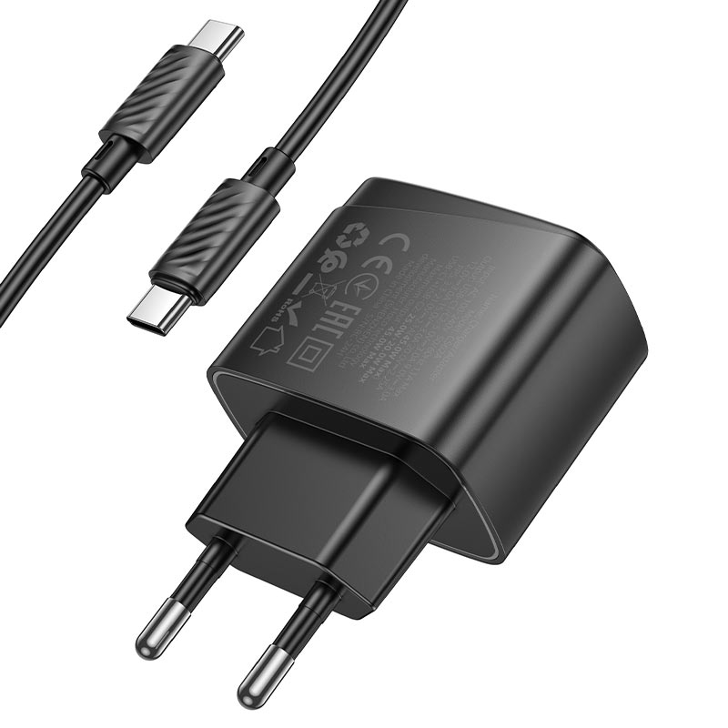 hoco cs62a bright pd45w 2c wall charger eu set usbc usbc cable