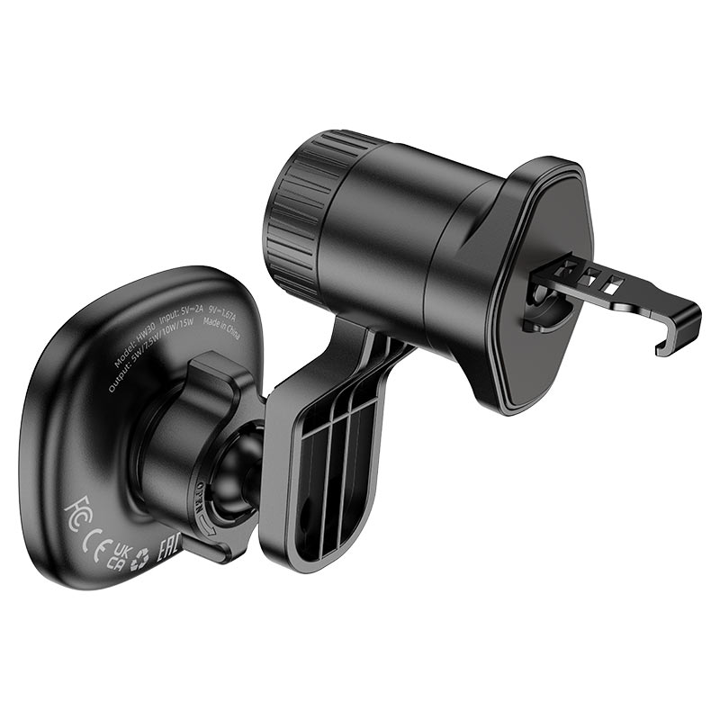 hoco hw30 crown wireless charging car air vent holder clip