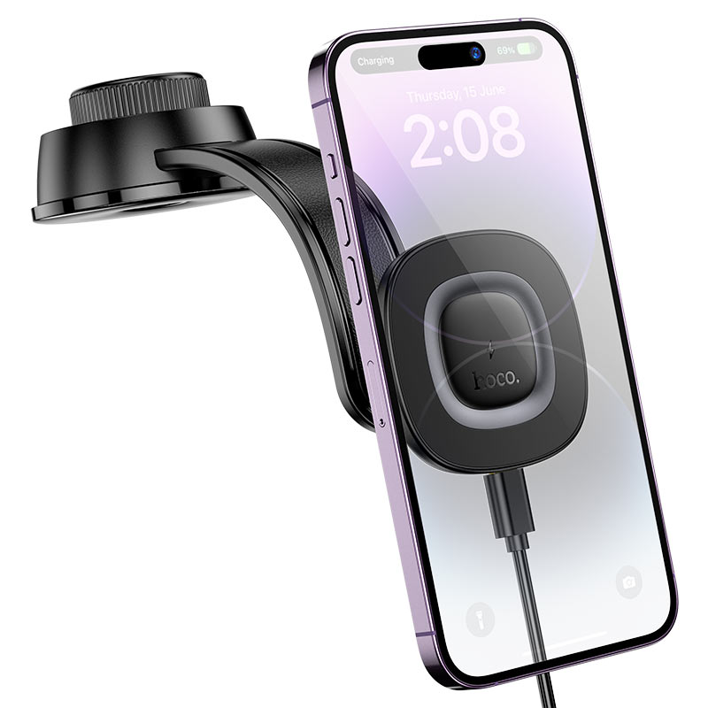 hoco hw31 crown wireless charging car center console holder stable