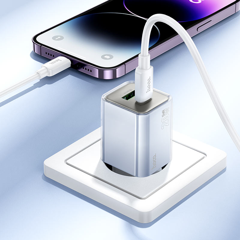 hoco n46 glorious pd20w qc3 wall charger eu set usbc ltn overview
