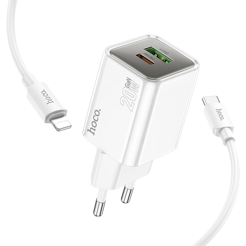 hoco n46 glorious pd20w qc3 wall charger eu set usbc ltn