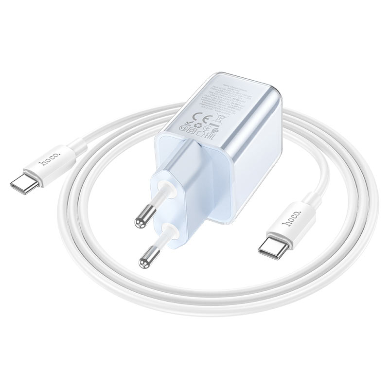 hoco n46 glorious pd20w qc3 wall charger eu set usbc usbc cable