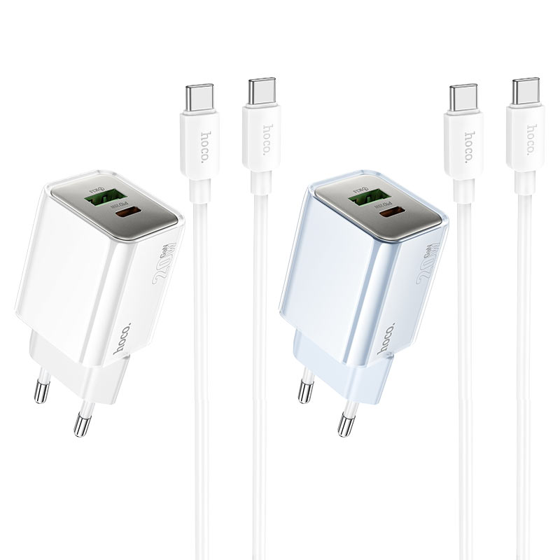 hoco n46 glorious pd20w qc3 wall charger eu set usbc usbc colors