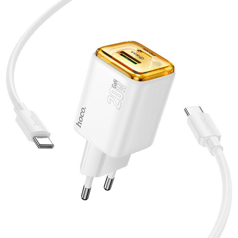 hoco n52 monsoon pd20w qc3 wall charger eu set usbc usbc