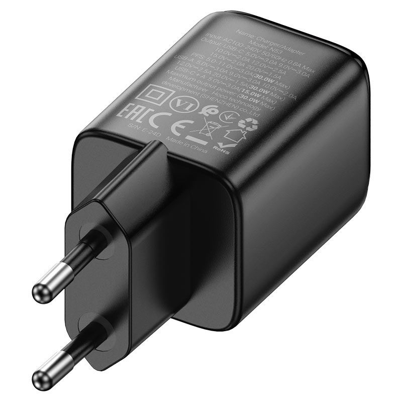 hoco n53 monsoon pd30w qc3 wall charger eu plug