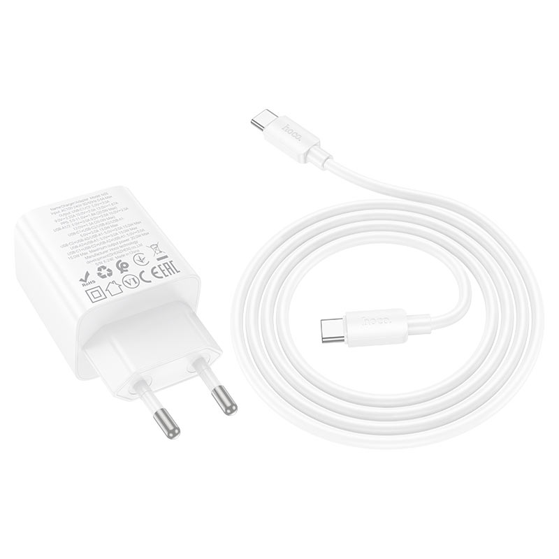 hoco n55 fundador 4ports 2c2a pd20w wall charger eu set usbc usbc cable