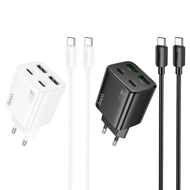 hoco n55 fundador 4ports 2c2a pd20w wall charger eu set usbc usbc colors