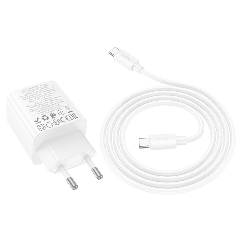 hoco n56 fundador 4ports 2c2a pd30w wall charger eu set usbc usbc cable