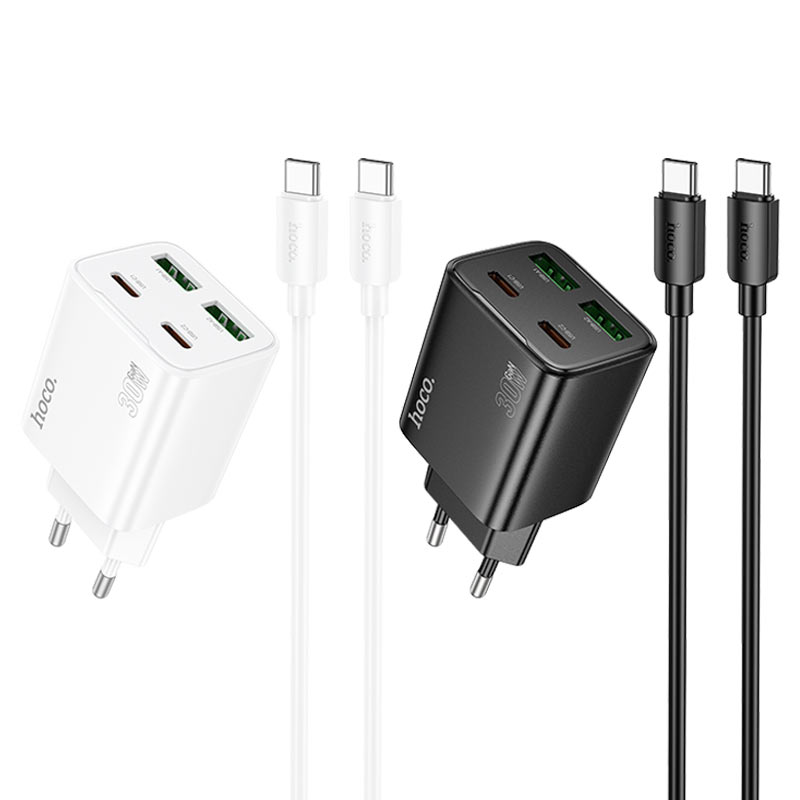 hoco n56 fundador 4ports 2c2a pd30w wall charger eu set usbc usbc colors