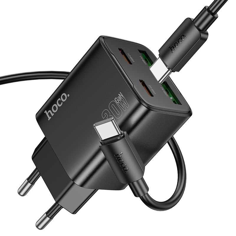 hoco n56 fundador 4ports 2c2a pd30w wall charger eu set usbc usbc