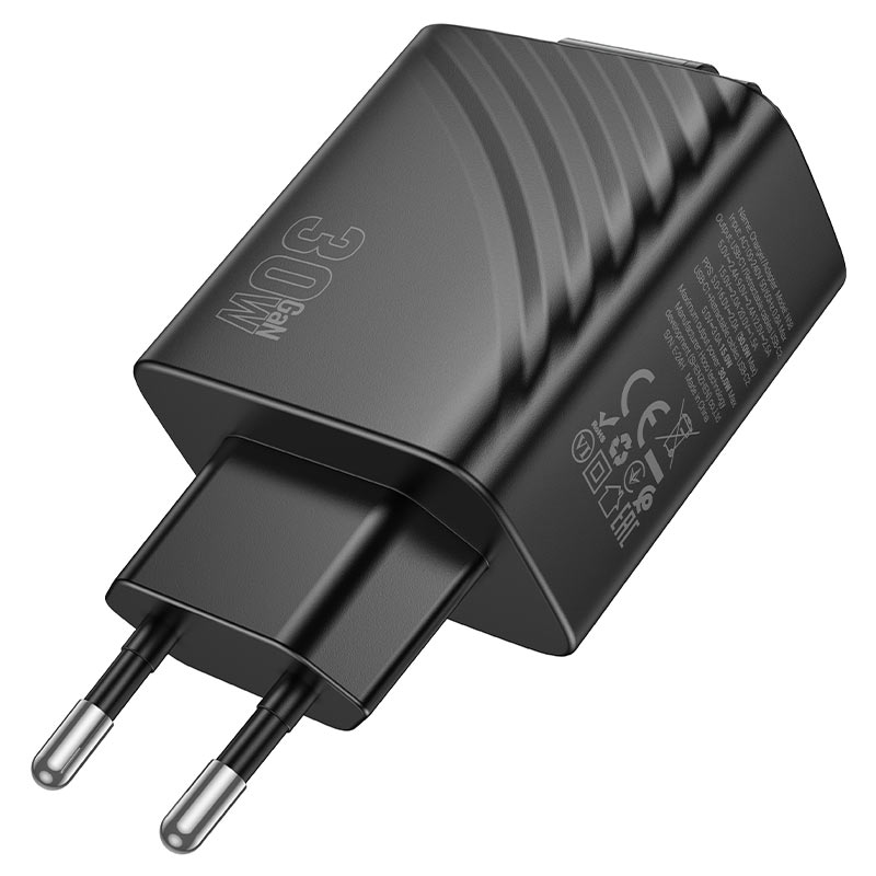 hoco n58 full pd30w usbc cable port wall charger eu plug