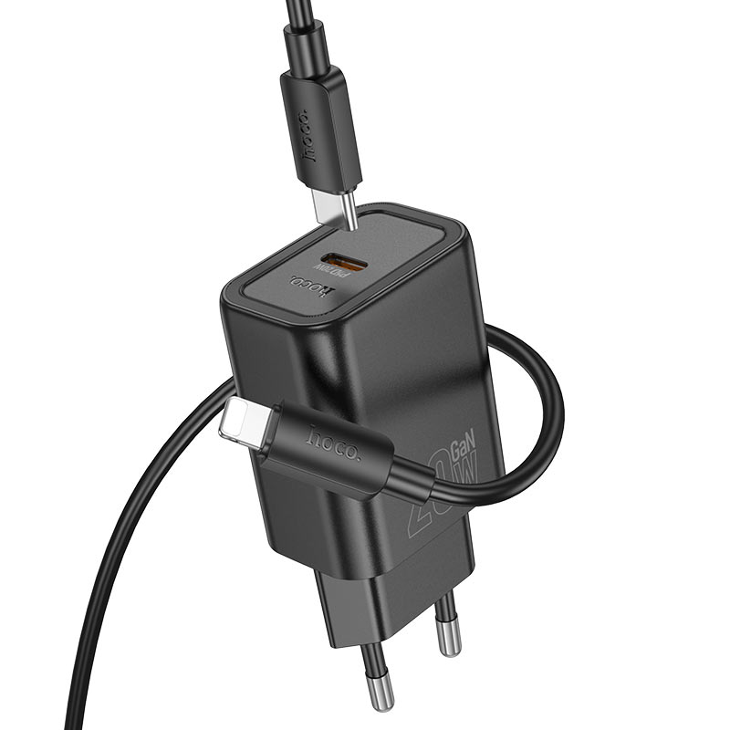 hoco n60 gentle 1port pd20w wall charger eu set usbc ltn