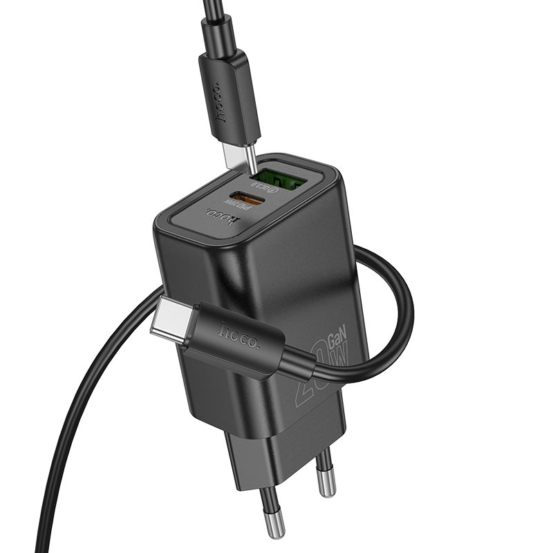 hoco n61 gentle pd20w qc3 wall charger eu set usbc usbc