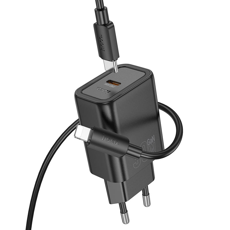 hoco n62 gentle 1port pd30w wall charger eu set usbc ltn