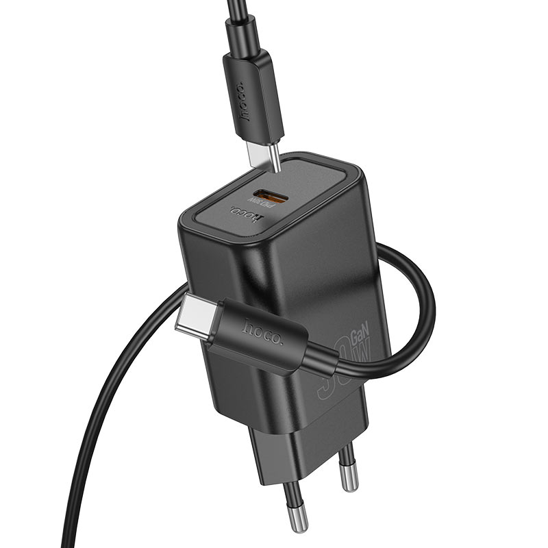 hoco n62 gentle 1port pd30w wall charger eu set usbc usbc