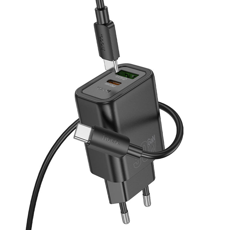 hoco n63 gentle pd30w qc3 wall charger eu set usbc usbc