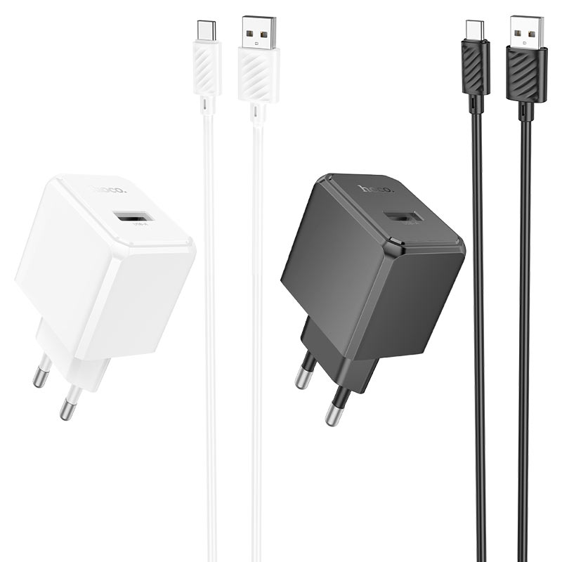 hoco nt1 superior 1port wall charger tha set usba usbc colors