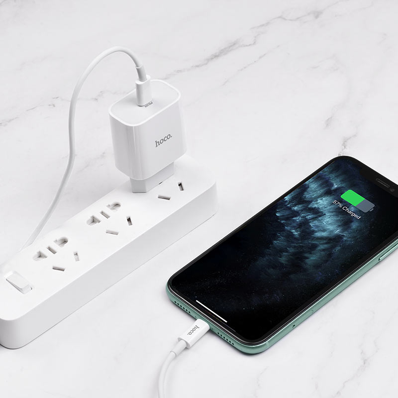 hoco nt10 source 1port pd20w wall charger tha set usbc ltn overview