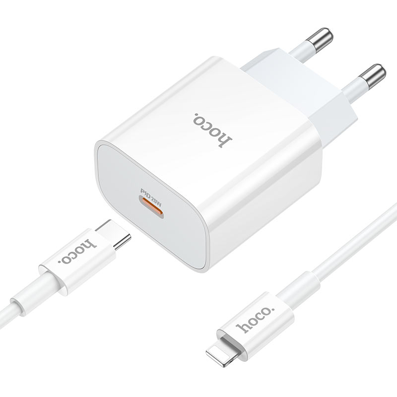hoco nt10 source 1port pd20w wall charger tha set usbc ltn