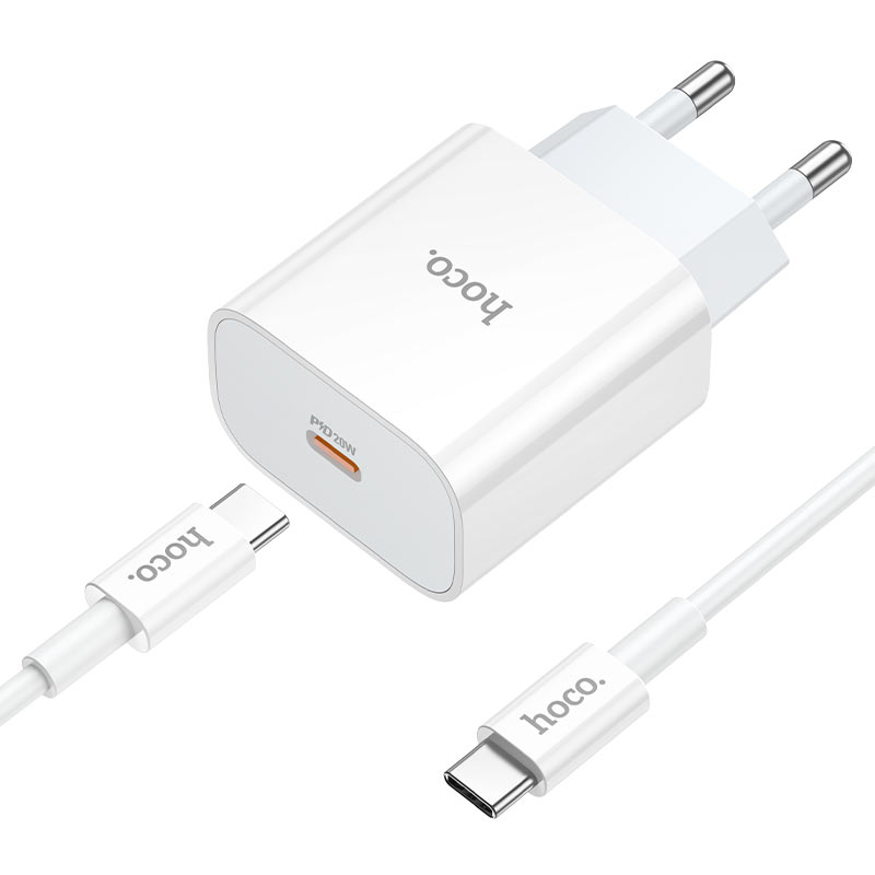 hoco nt10 source 1port pd20w wall charger tha set usbc usbc