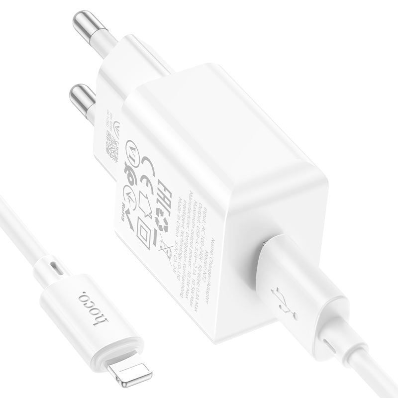 hoco nt2 peace 1port wall charger tha set usba ltn output