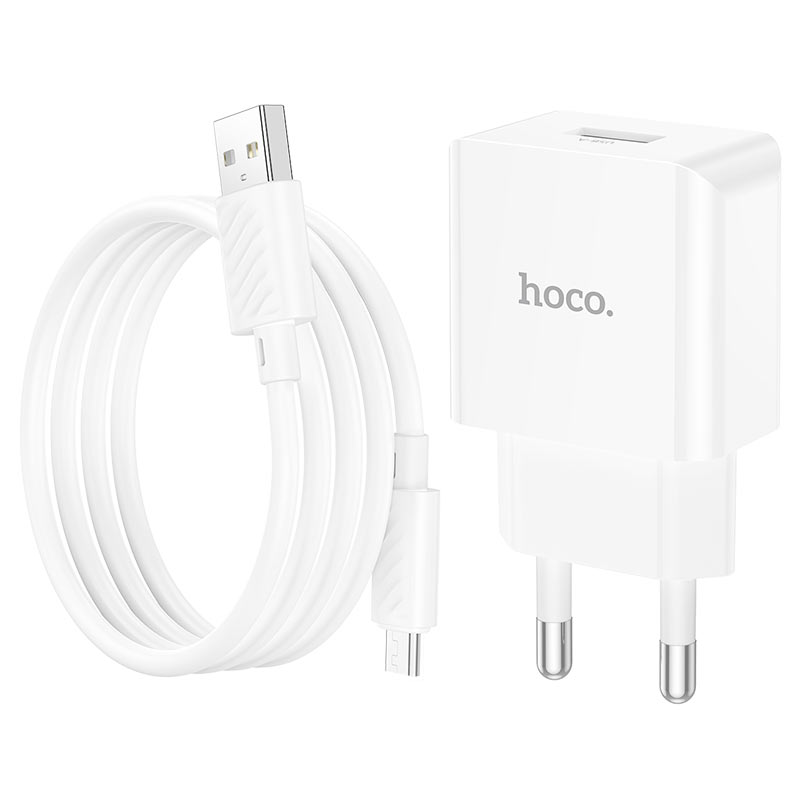 hoco nt2 peace 1port wall charger tha set usba musb cable