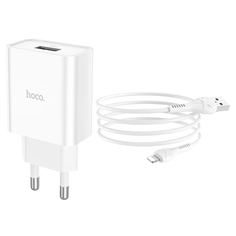 hoco nt3 grand 1port wall charger tha set usba ltn cable