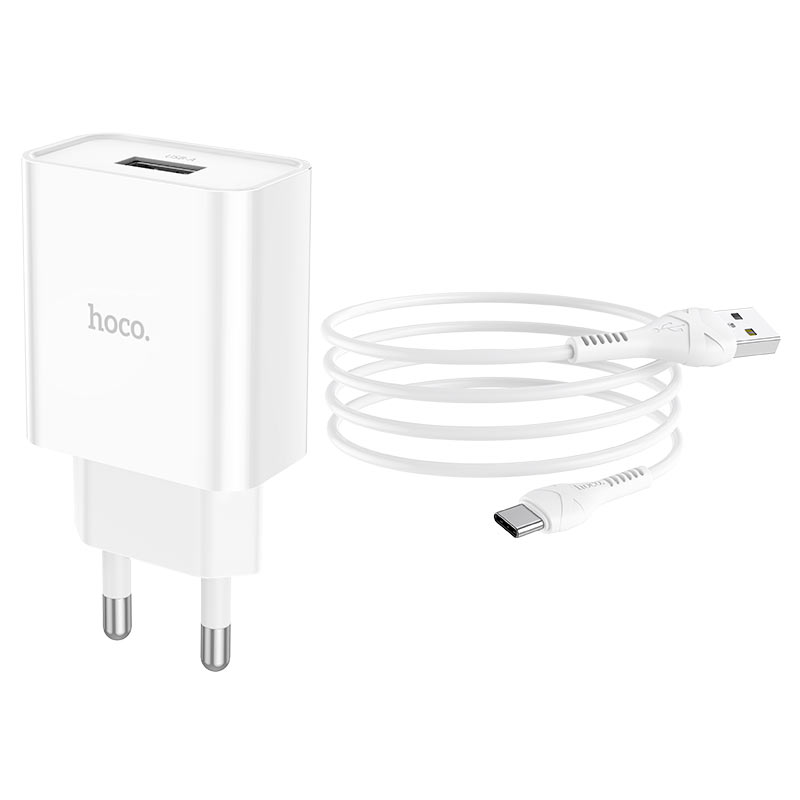 hoco nt3 grand 1port wall charger tha set usba usbc port