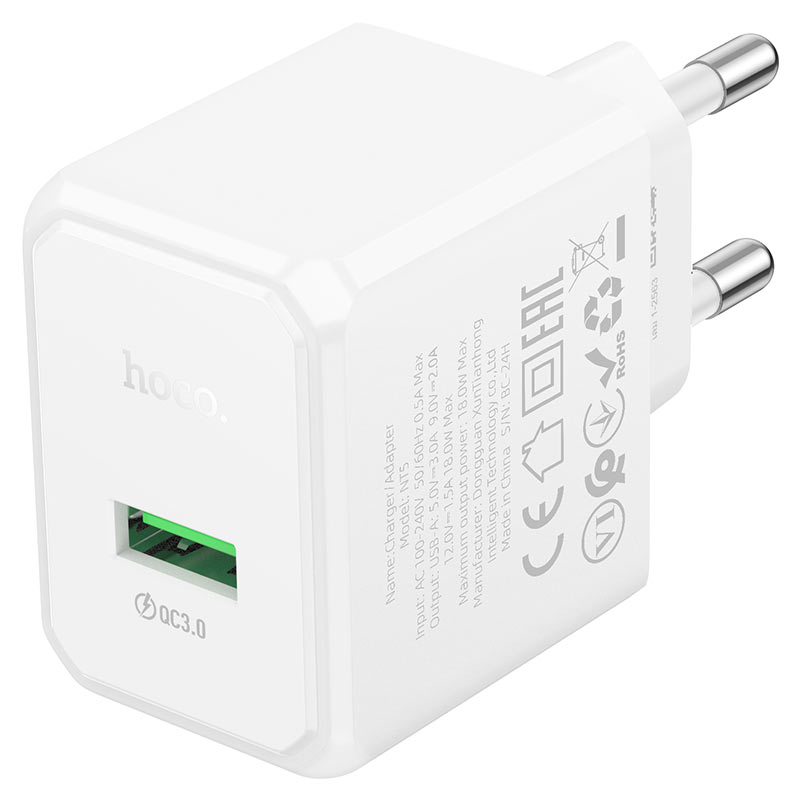 hoco nt5 superior 1port qc3 wall charger tha output