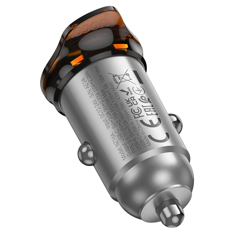 hoco nz16a rigorous 43w dual port pd25w qc3 car charger connectors