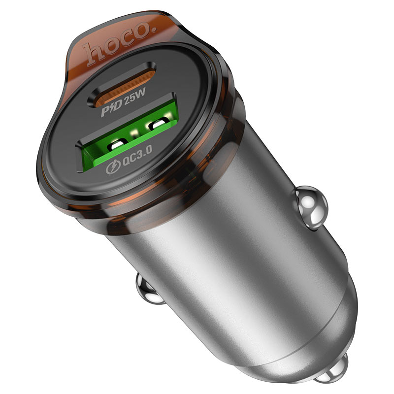 hoco nz16a rigorous 43w dual port pd25w qc3 car charger overview