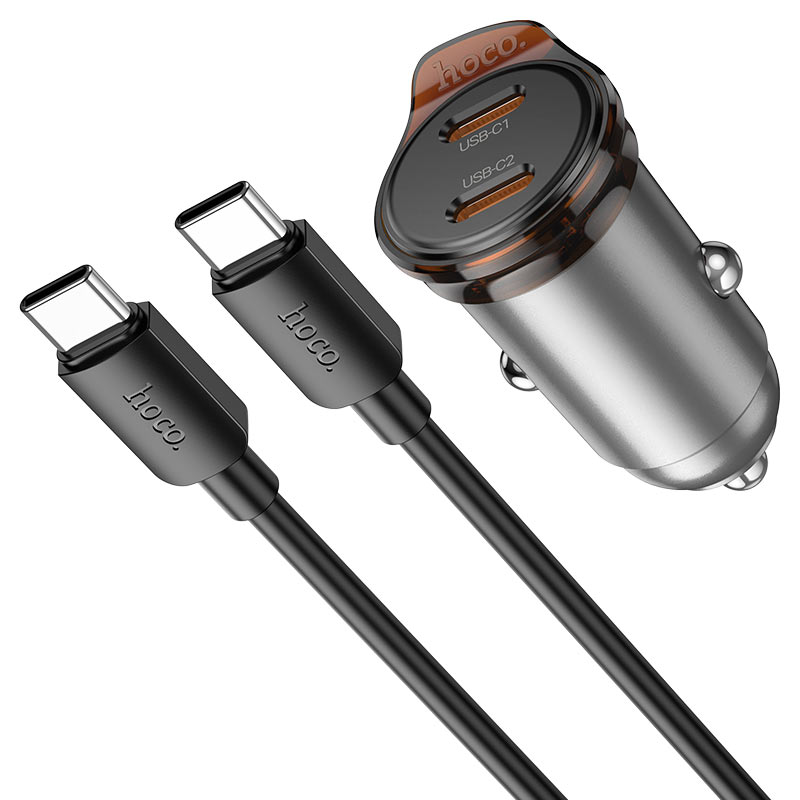 hoco nz16b rigorous pd45w 2c car charger set usbc usbc overview