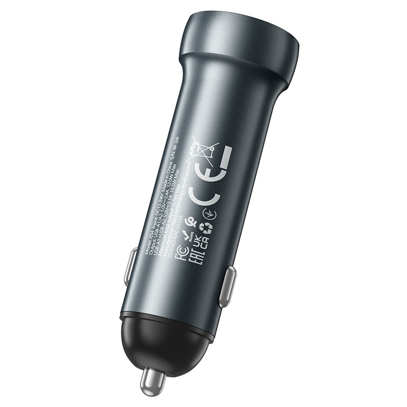 hoco z54 prosperous dual port car charger metal