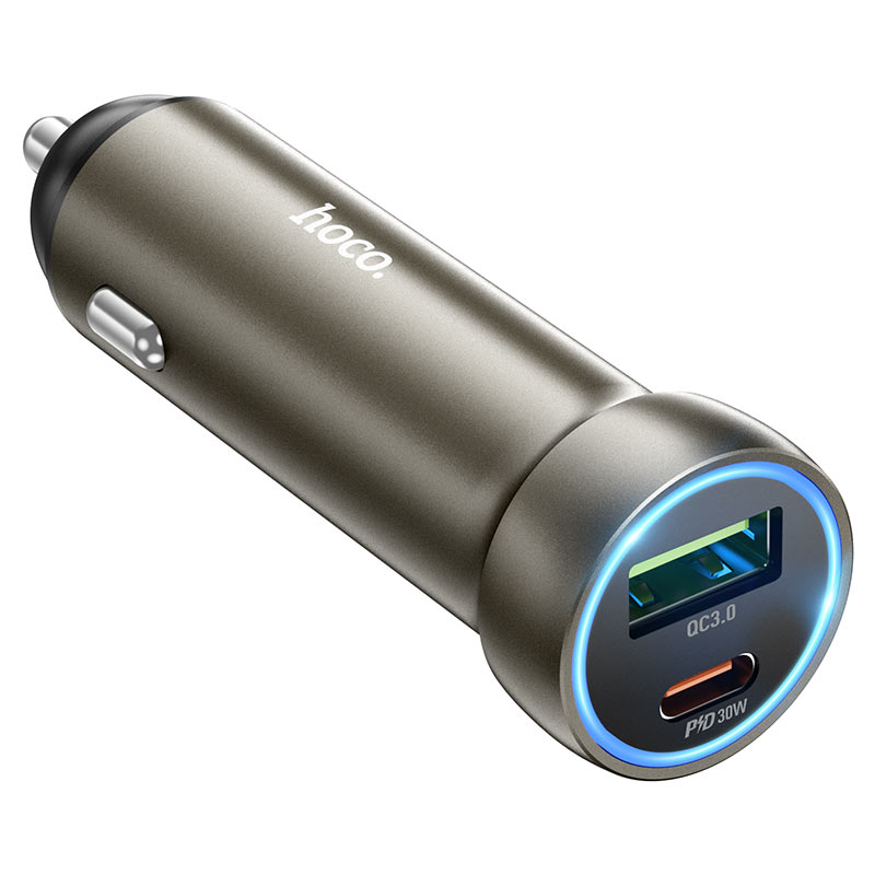 hoco z54a prosperous 48w dual port pd30w qc3 car charger housing